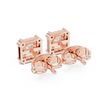 Princess Cut Lab Grown Diamond Square Halo Stud Earring - View 11
