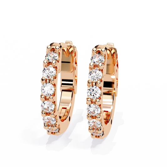Exquisite Luxury Lab Diamond Earring Round Brilliant Cut Luxury Hoops With Elegance - View 2