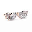 Exquisite Marquise Lab Grown Diamond Cluster Stud Earrings in Bezel Setting for Timeless Elegance - View 3