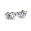 Exquisite Marquise Lab Grown Diamond Cluster Stud Earrings in Bezel Setting for Timeless Elegance - View 4