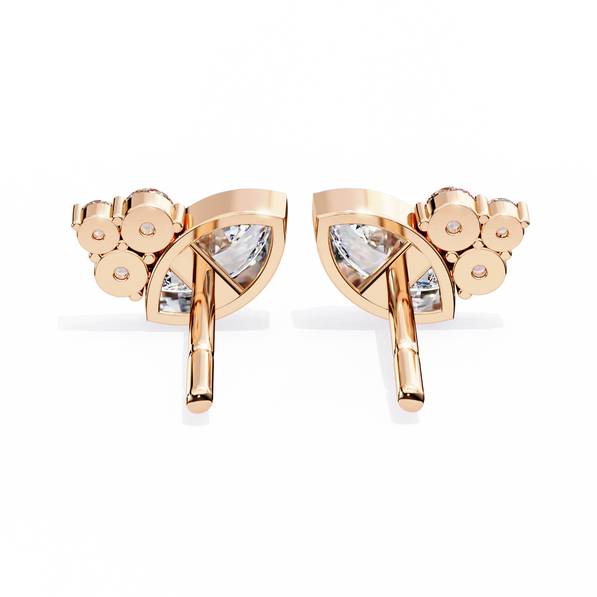 Exquisite Marquise Lab Grown Diamond Cluster Stud Earrings in Bezel Setting for Timeless Elegance - View 9