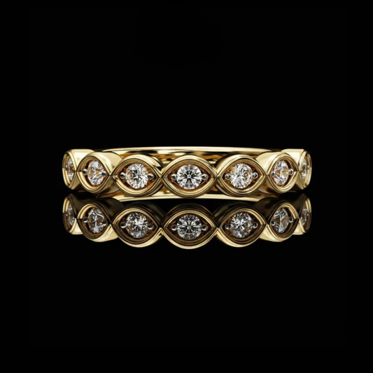 Round Cut Moissanite Diamond Eternity Wedding Band For Her