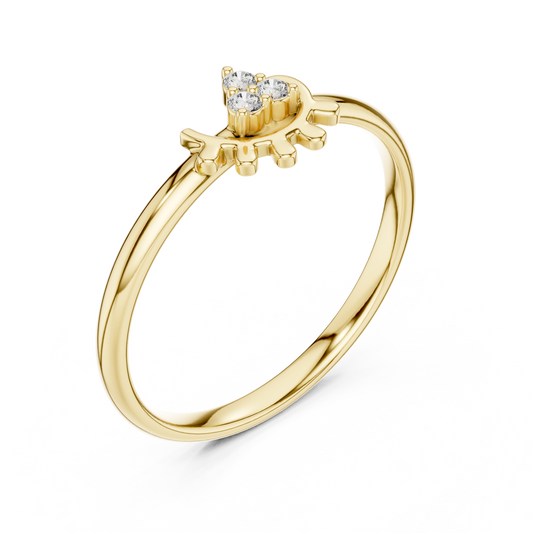 Modern Round Moissanite Diamond Cluster Delicate Ring - View 2