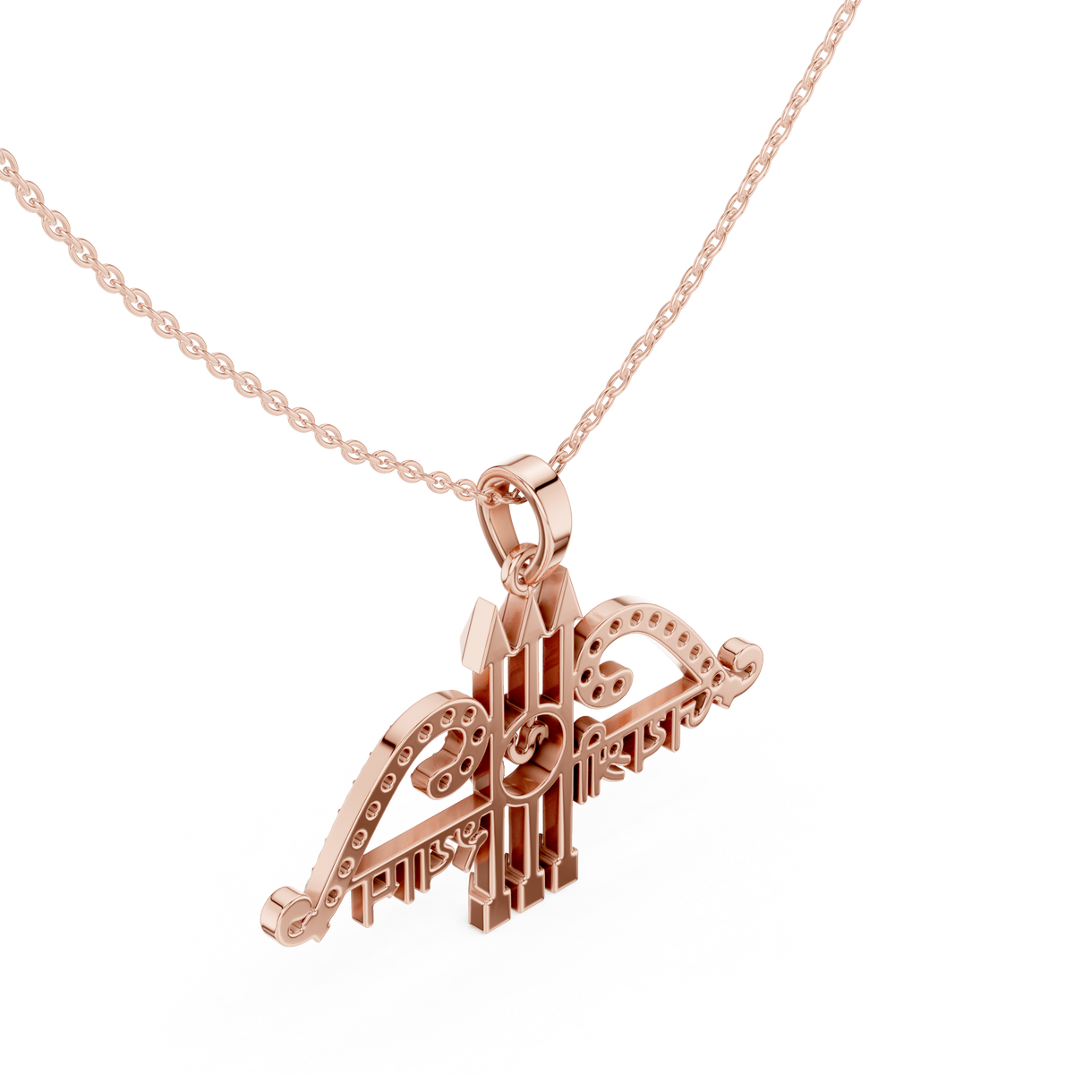 Spiritual Jai Shree Shyam Bow Arrow Om Lab Grown Diamond Pendant - View 8