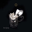 Fancy Cut Moissanite Diamond Pendant With Tapered Bail Box Chain - View 2