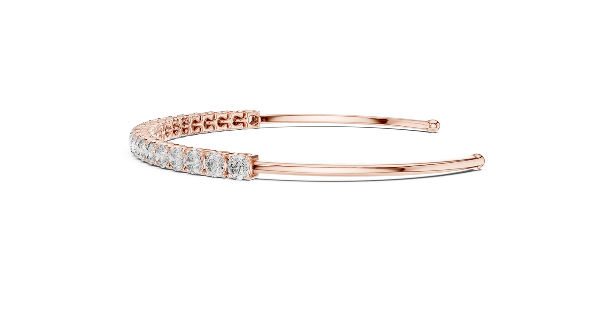 Open Cuff Round Moissanite Diamond Bracelet for Women - View 11