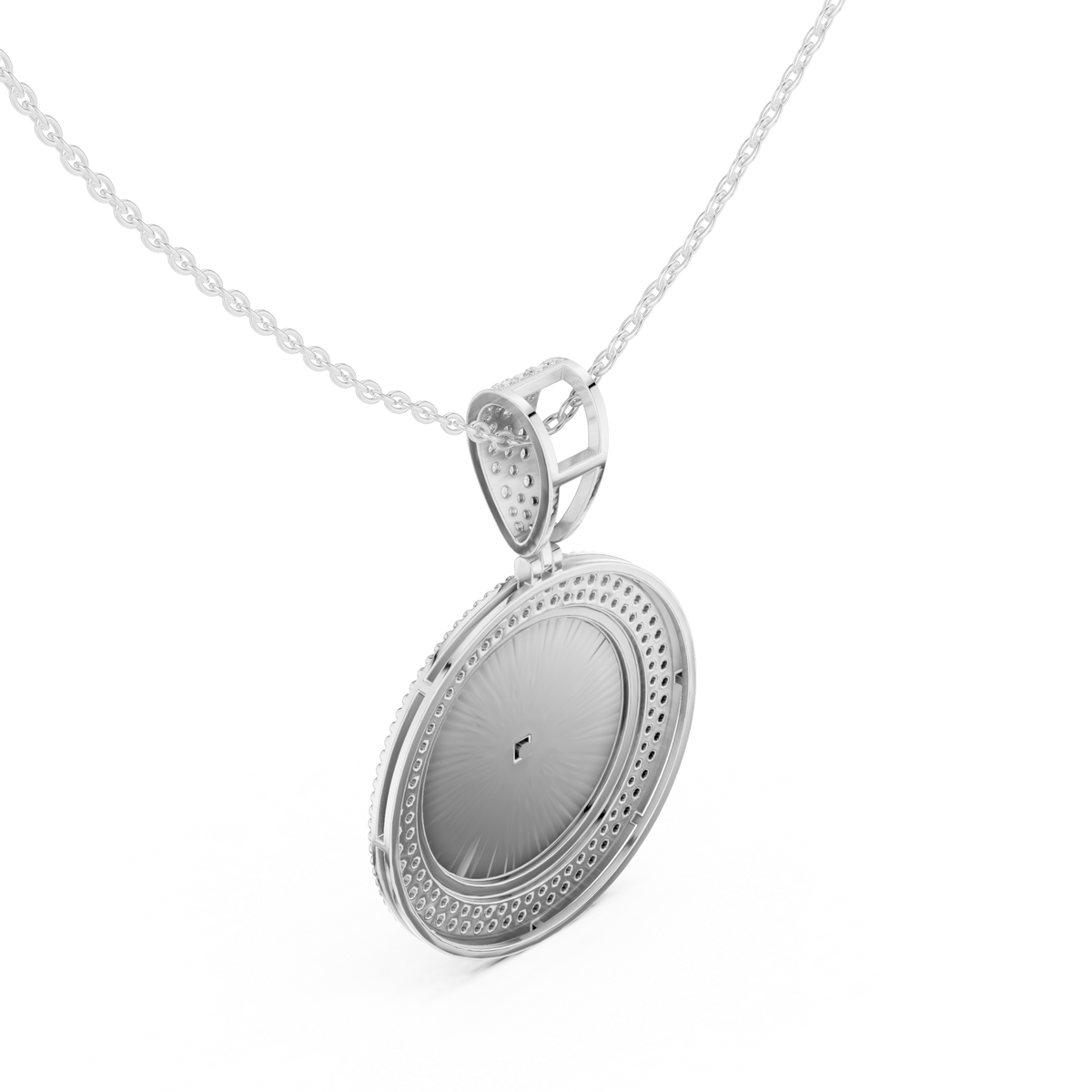 Circular Mythological Emblem Statement Charm Pendant Round Moissanite Diamond - View 9