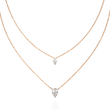 Layered Pear Cut Moissanite Diamond Double Pendant Necklace - View 2