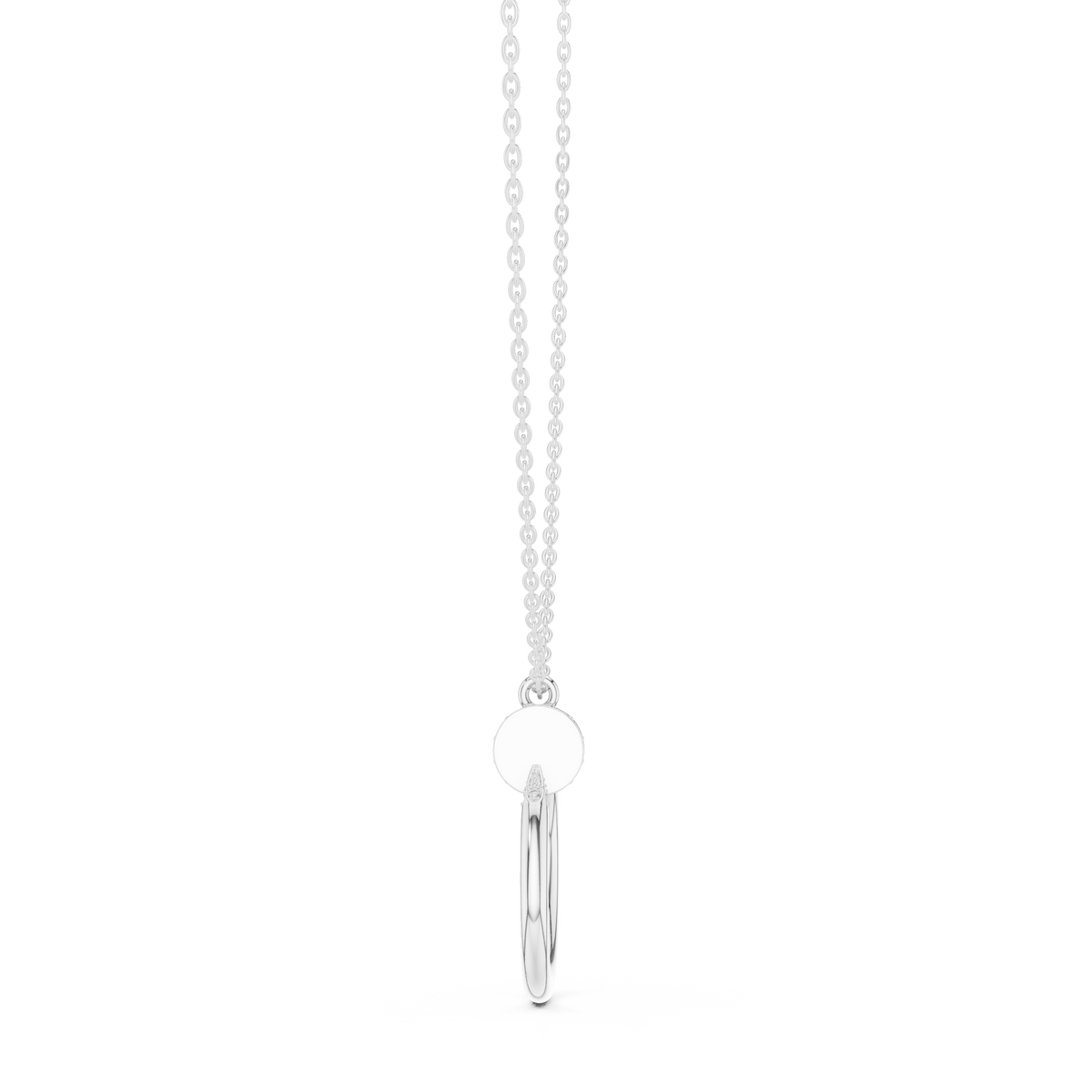 Spiral Hardware Pattern Statement Pendant with Round Moissanite Diamond - View 6