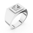 Cushion Cut Moissanite Diamond Men's Square Signet Ring - View 6