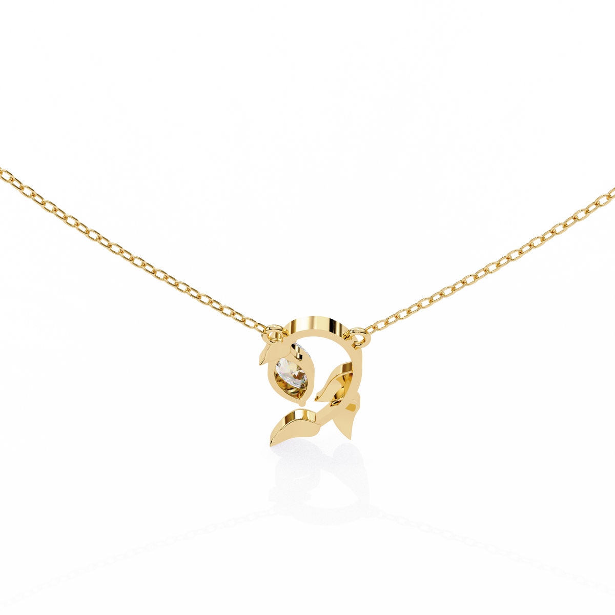 Nature Inspired Marquise Moissanite Diamond Leafy Pendant - View 8