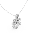 Round Lab Grown Diamond Snowflake Floral Pendant Necklace - View 9
