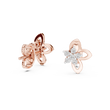 Celestial Floral Knot Round Lab Diamond Stud Earrings with Cluster Petals - View 8