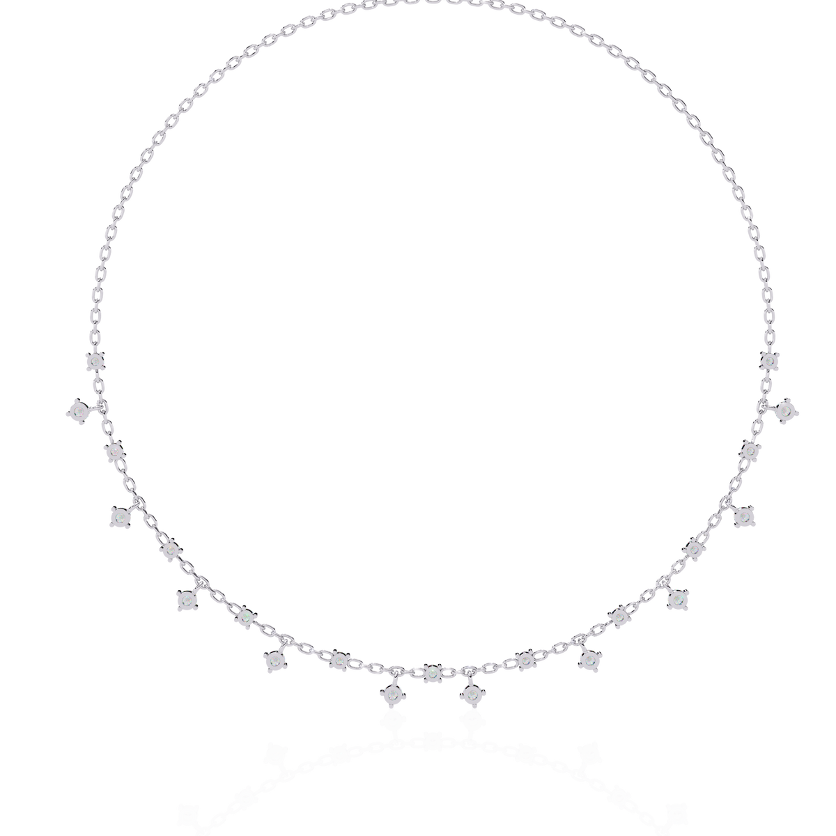Princess Shape Round Moissanite Diamond Choker Necklace - View 12