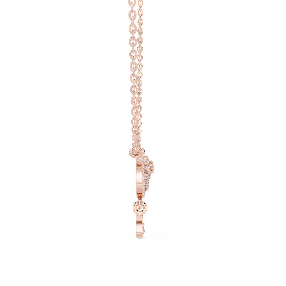 Symmetrical Half Circle Statement Charm Featuring Round Lab Grown Diamond - View 5