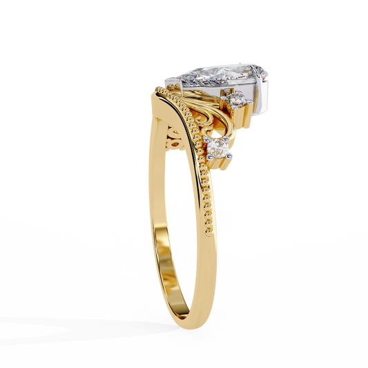 Vintage Pear Cut Moissanite Diamond Wedding Ring For Women - View 2