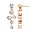 Sophisticated Multi Round Bezel Moissanite Diamond Drop Earrings in Gleaming Gold Finish - View 5