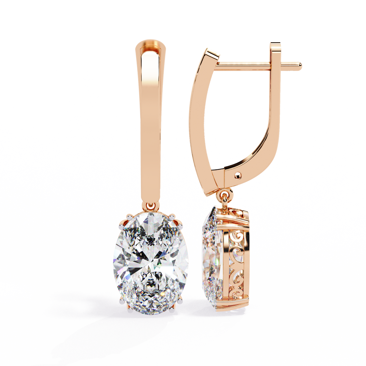 Best Oval Lab Grown Diamond Earrings Perfect Anniversary, Birthday & Bridal Gift - View 4
