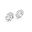 Artisan Filigree Wave Round Lab Diamond Stud Earrings with Curved Pave Accent - View 12