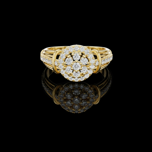 Round Lab Grown Diamond Halo Multi Band Ring