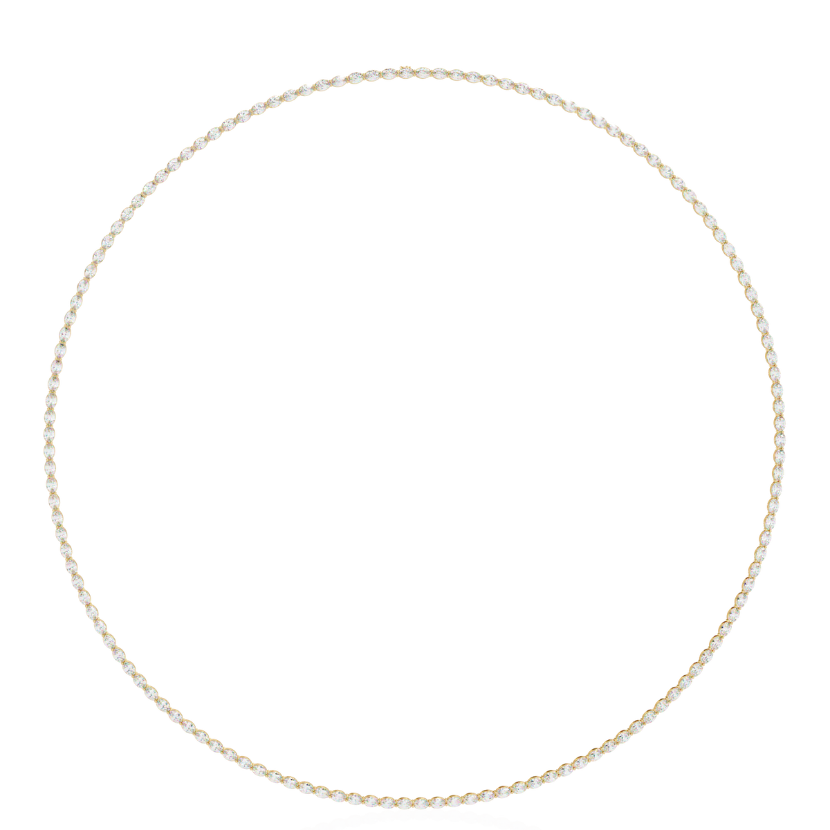 East West Oval Cut Lab Grown Diamond Tennis Necklace - View 4