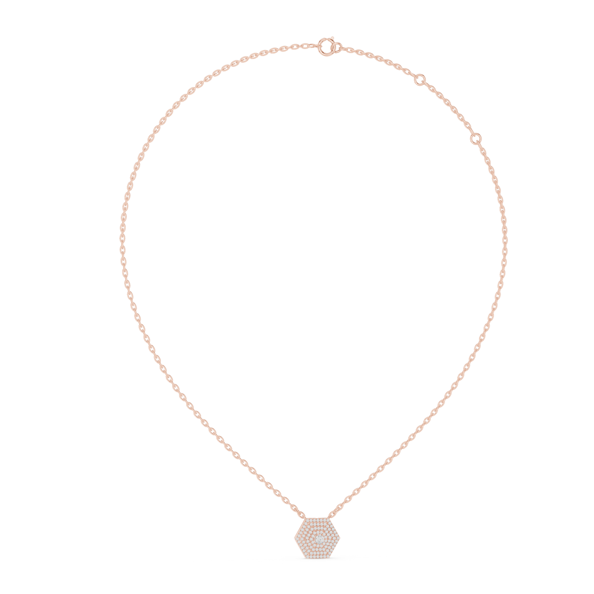 Symmetrical Layering Pendant with Round Lab Grown Diamond - View 11