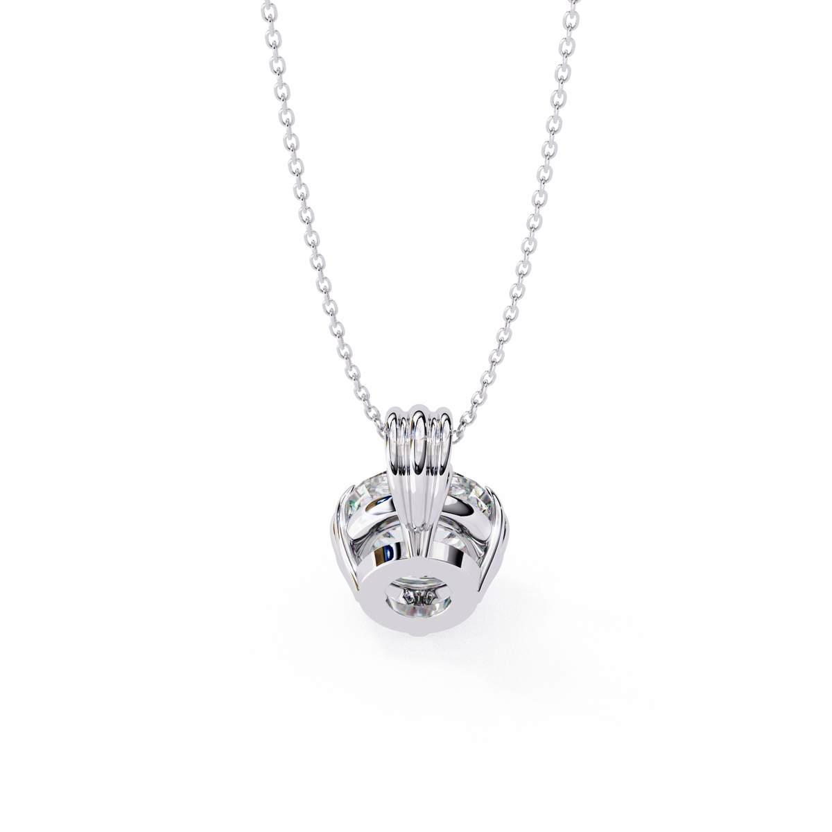 Circular Silhouette Charm Pendant Center Round Lab Grown Diamond - View 10
