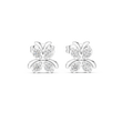 Artfully Sculpted Butterfly Design Featuring Brilliant Round Lab Diamond Earring - View 3
