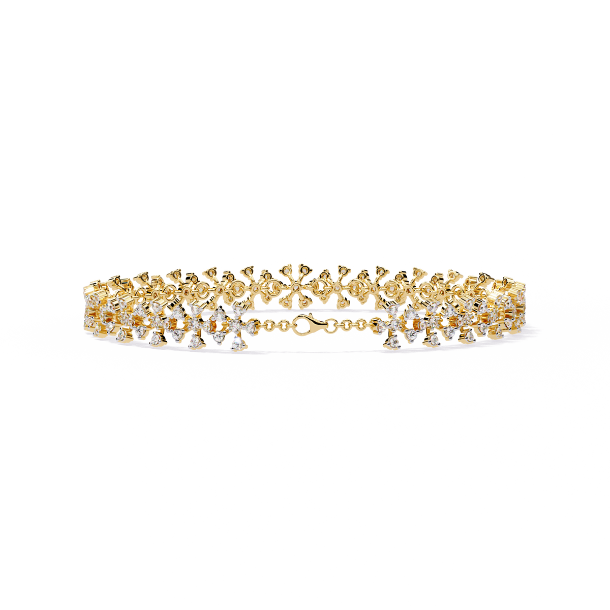 Round Cut Lab Diamond Statement Floral Bracelet - View 7
