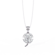 Floral Motif Lucky Charm Pendant with Heart Moissanite Diamond - View 3