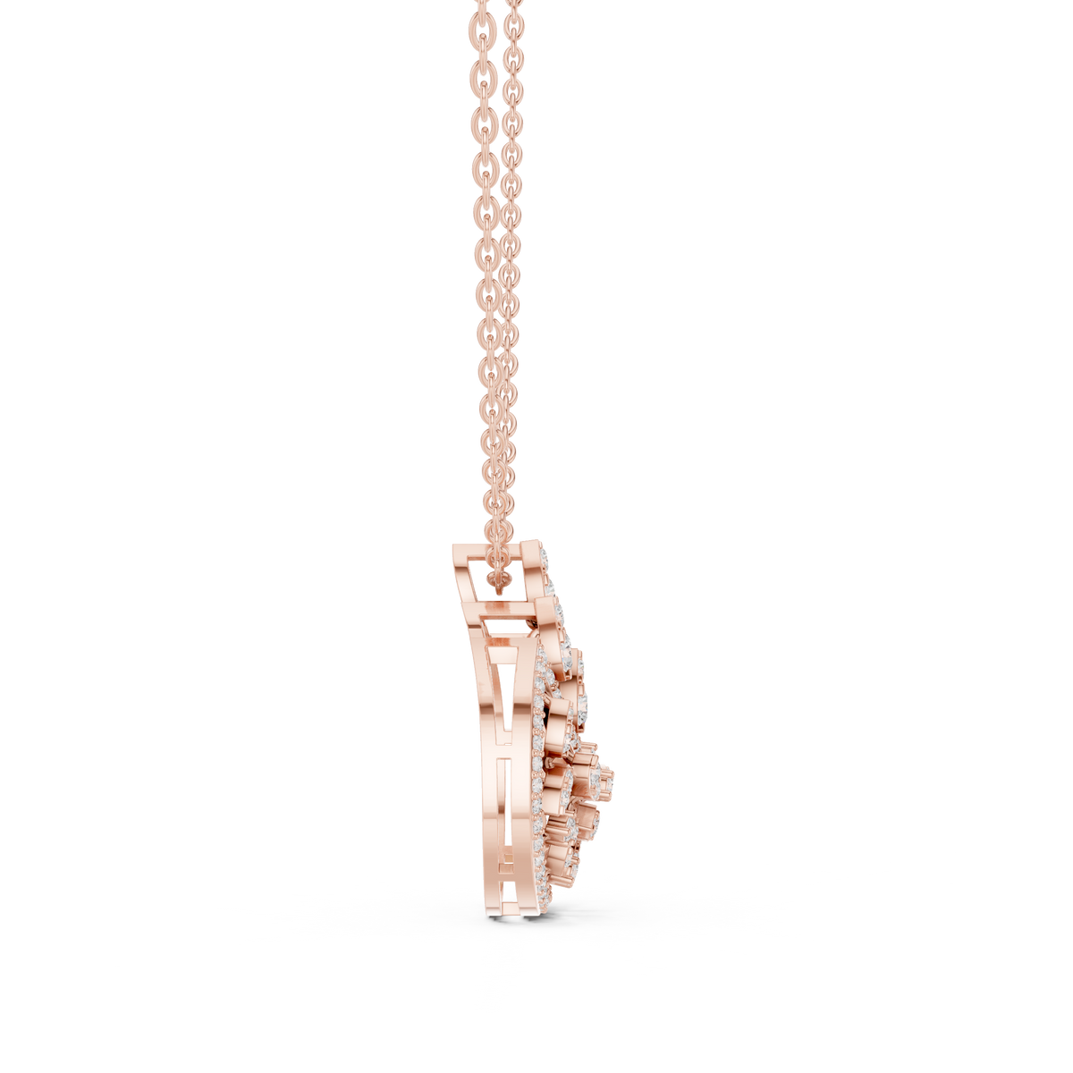 Chandelier Droplet Layering Pendant with Multi Stone Lab Grown Diamond - View 5