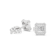 Princess Cut Moissanite Diamond Square Halo Stud Earring - View 9