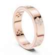 Round Cut Lab Grown Diamond Men's Four Leaf Clover Wedding Band - View 8