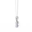 Multi Cut Moissanite Diamond Cluster Rectangle Halo Pendant Pave Bail - View 8