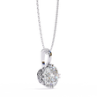 Round Moissanite Diamond Solitaire Double Prong Pendant - View 7