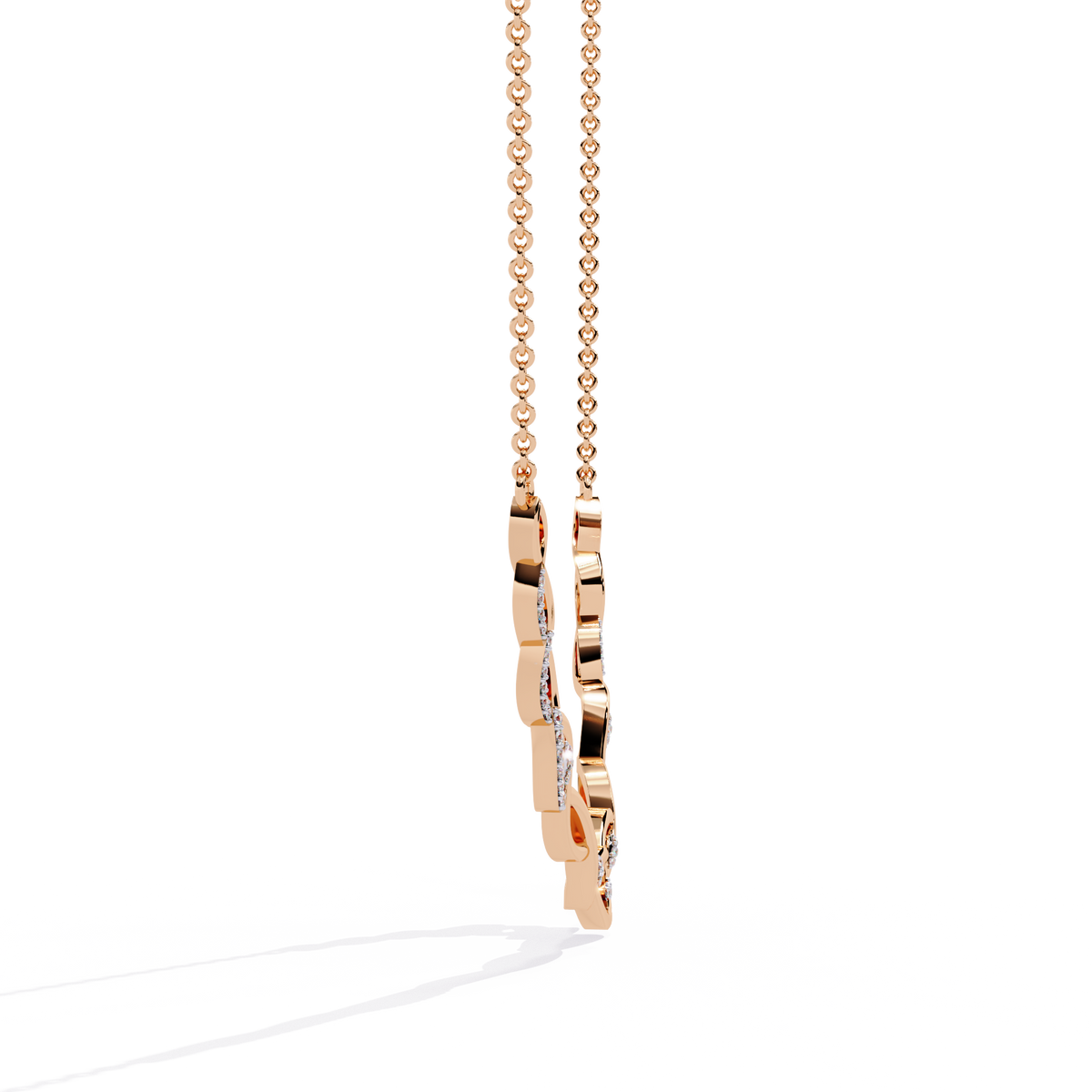 Twisted Infinity Bar Lab Grown Diamond Pave Necklace - View 6