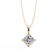 Contemporary Orientated Princess Lab Grown Diamond V Prong Pendant - View 2