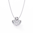 Round Moissanite Diamond Solitaire Double Prong Four Point Pendant - View 10