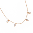 Oval Lab Grown Diamond Dangle Chain Necklace - View 3