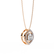 Symmetrical Eye Shape Layering Pendant with Round Lab Grown Diamond - View 3