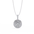 Concentric Circle Silhouette Charm Pendant with Round Moissanite Diamond - View 6