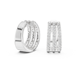 Triple Row Round Lab Diamond Hoop Earrings Everyday Statement Jewelry - View 9