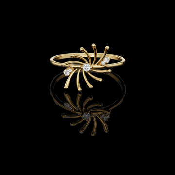 Firework Starburst Brilliant Round Cut Moissanite Diamond Ring
