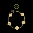 Five Motif Clover Diamond Station Bracelet