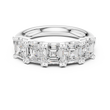 Asscher Cut Lab Diamond Half Eternity Wedding Band - View 3