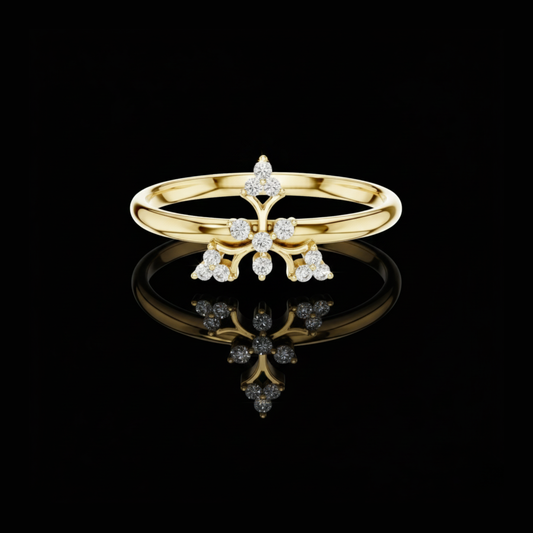 Delicate Round Lab Diamond Floral Cluster Engagement Ring