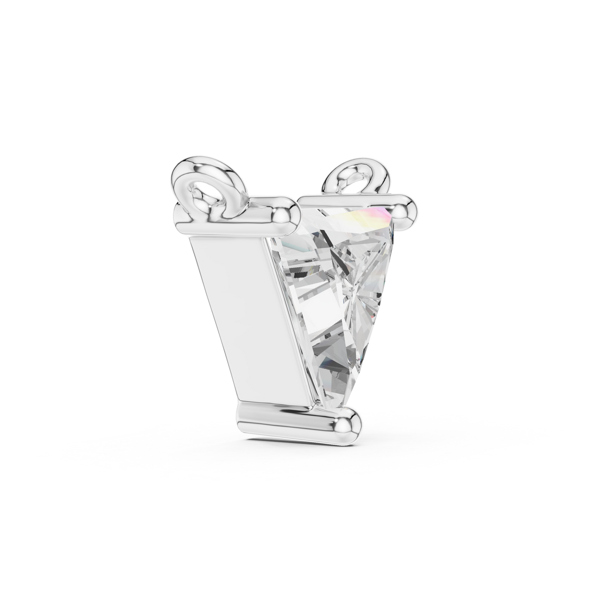 Trillion Cut Solitaire Pendant with Center Lab Grown Diamond - View 6
