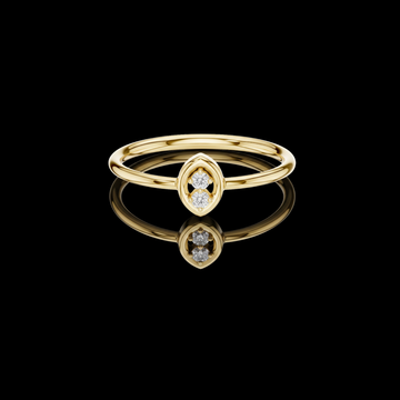 Marquise Whisper Ring with Dual Round Moissanite Diamond Accent