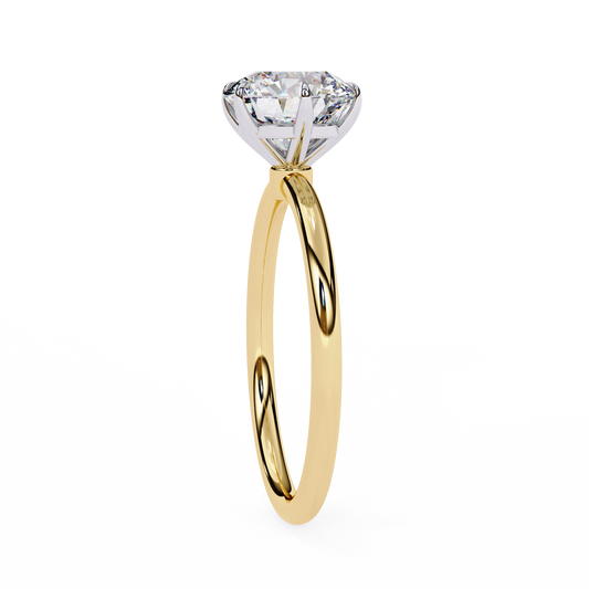 Floral Cluster Round Lab Diamond Minimalist Engagement Ring - View 2