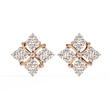 Exquisite Cluster Stud Lab Grown Earrings with Brilliant Diamond Floral Sparkle and Elegant Curved Detailing - View 2